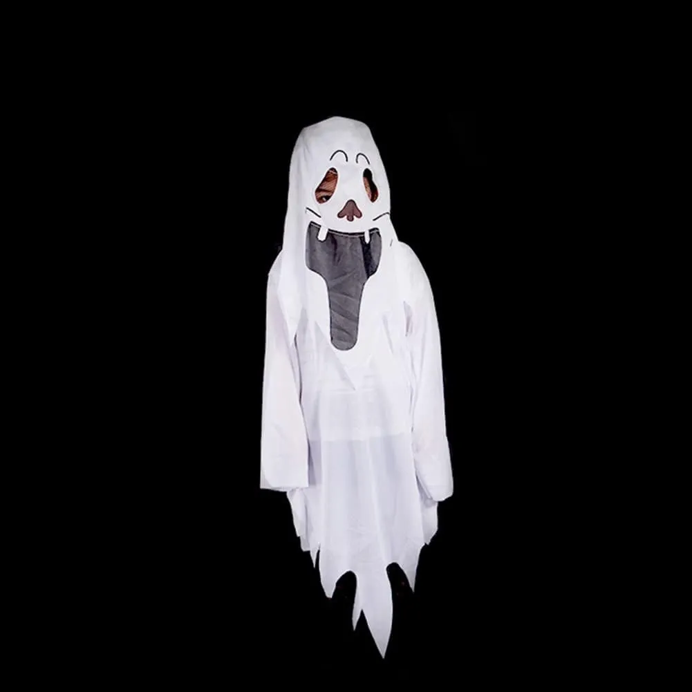 PENINSULA LOVE Halloween Ghost Costume White Ghost Cloak Vampire Role Play Party Costume Robe with Mask for Men Women