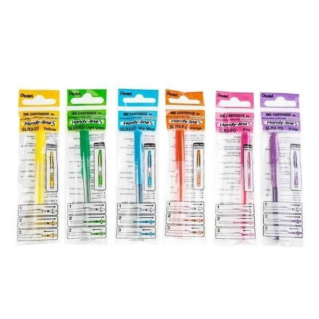 Pentel SLR3-VO Handy-lineS button type automatic anti-forgetting cover button type  highlighter refill