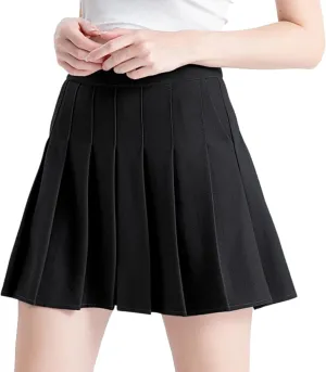 Pleated Skirt for Women Summer Skirts with Pockets a Line Elastic High Waisted Mini Skorts
