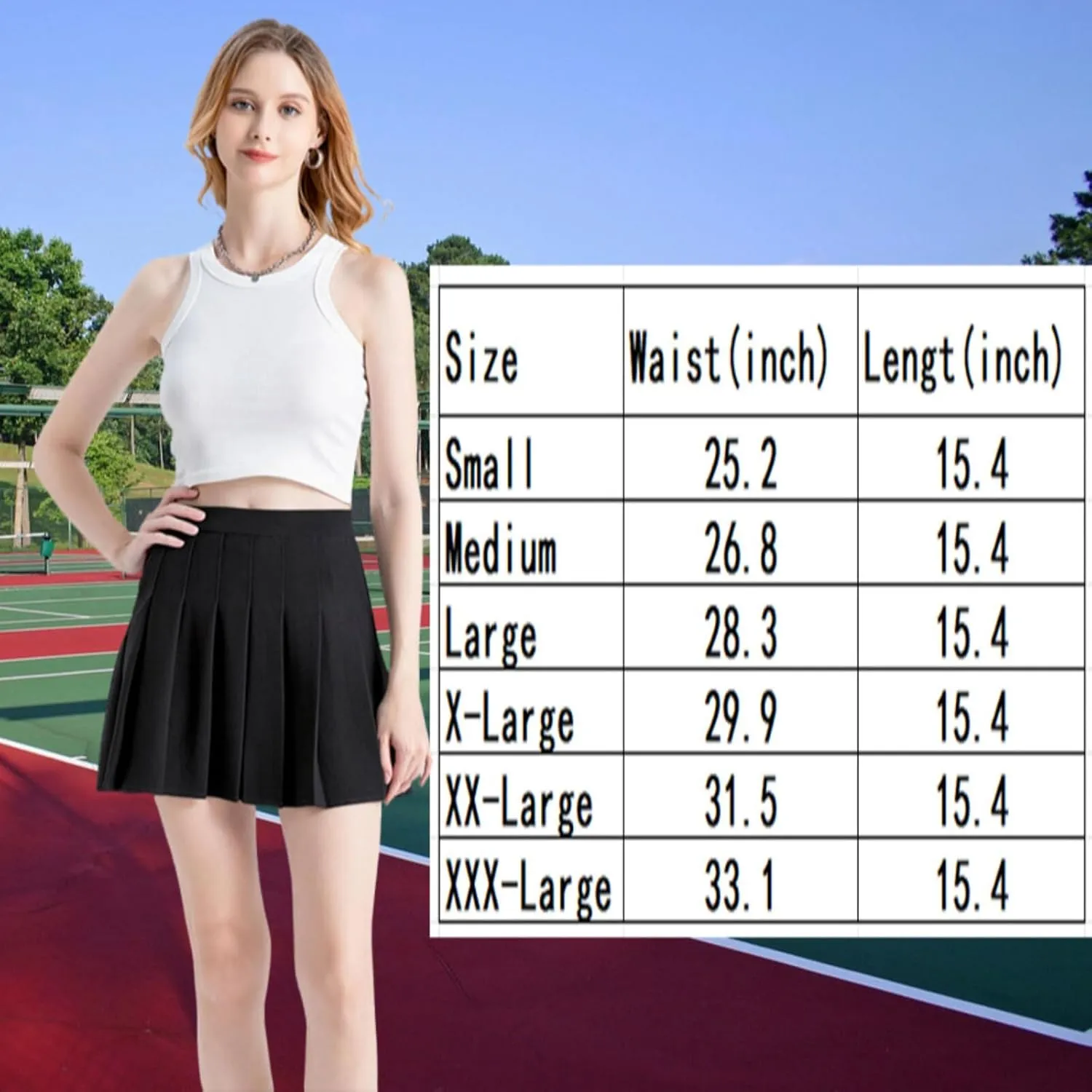 Pleated Skirt for Women Summer Skirts with Pockets a Line Elastic High Waisted Mini Skorts
