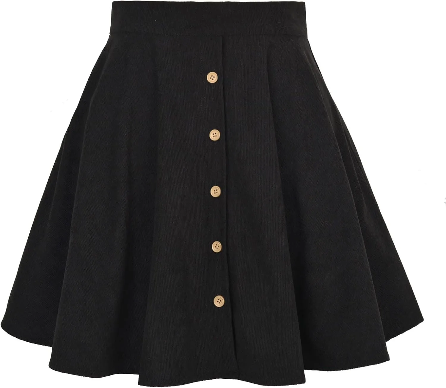 Plus Size Basic Versatile Stretchy Elastic Waist Flared Casual Mini Skater Skirt/Pleated Plaid Skirts Buttons Outfit