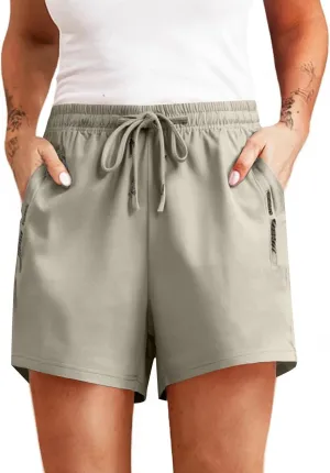 Plus Size Running Shorts for Women Summer Quick Drying Sportswear Athletic Casual Solid Elastic Waist Pants