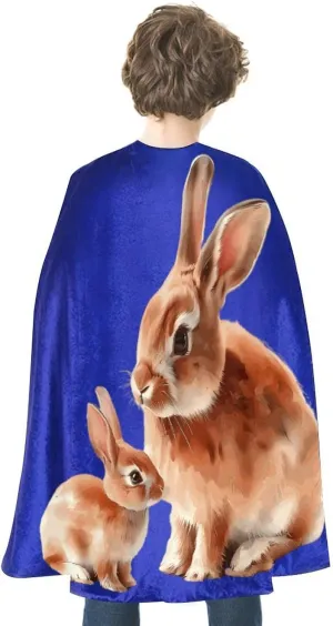 Rabbit Mama and Little Funny Superhero Cloak Cape for Men Women Christmas Halloween Party Cosplay Costumes Accessories