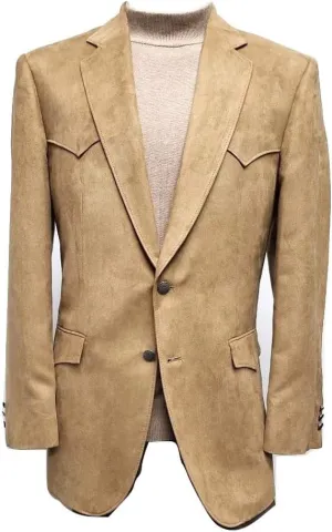 Regular and Big and Tall Classic Microsuede Soft Touch Western Blazer to Size 56 in Short, Regular, and Long Sizes
