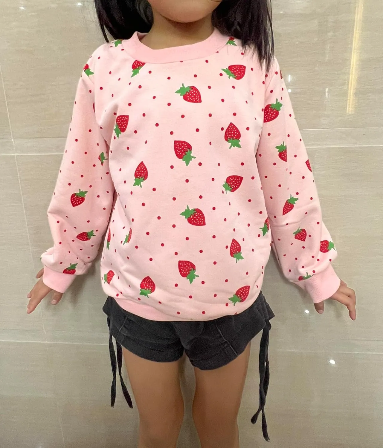 RETSUGO Toddler Baby Girls Sweatshirts Casual Pullover Crewneck Winter Long Sleeve Tops Shirts Clothes 3T-8T