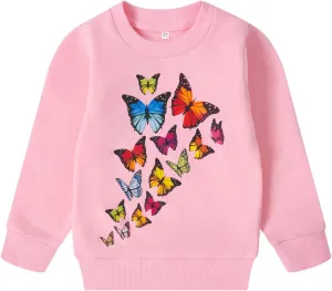 RETSUGO Toddler Baby Girls Sweatshirts Casual Pullover Crewneck Winter Long Sleeve Tops Shirts Clothes 3T-8T