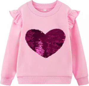 RETSUGO Toddler Baby Girls Sweatshirts Casual Pullover Crewneck Winter Long Sleeve Tops Shirts Clothes 3T-8T