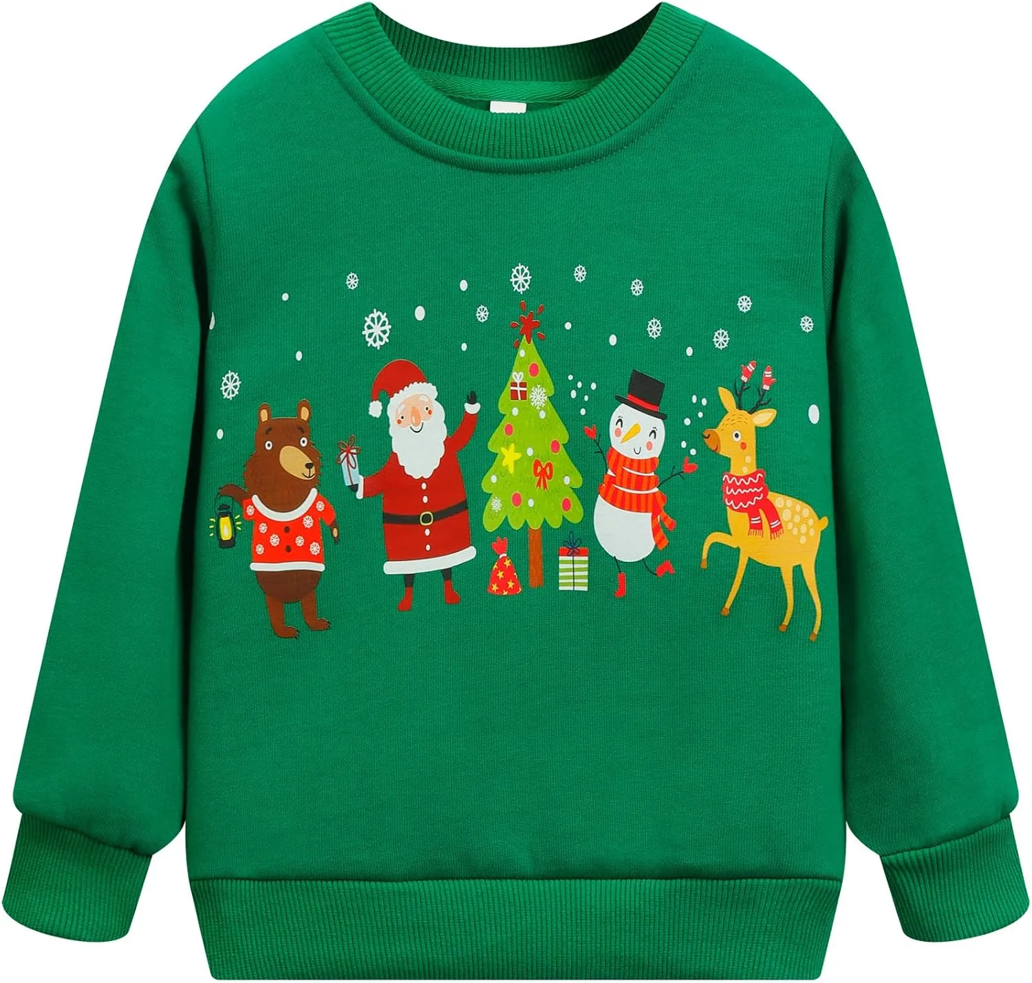 RETSUGO Toddler Boys Christmas Sweatshirts Kids Ugly Sweaters Reindeer Long Sleeve Xmas Fleece Pullover Tops Trucks Shirts