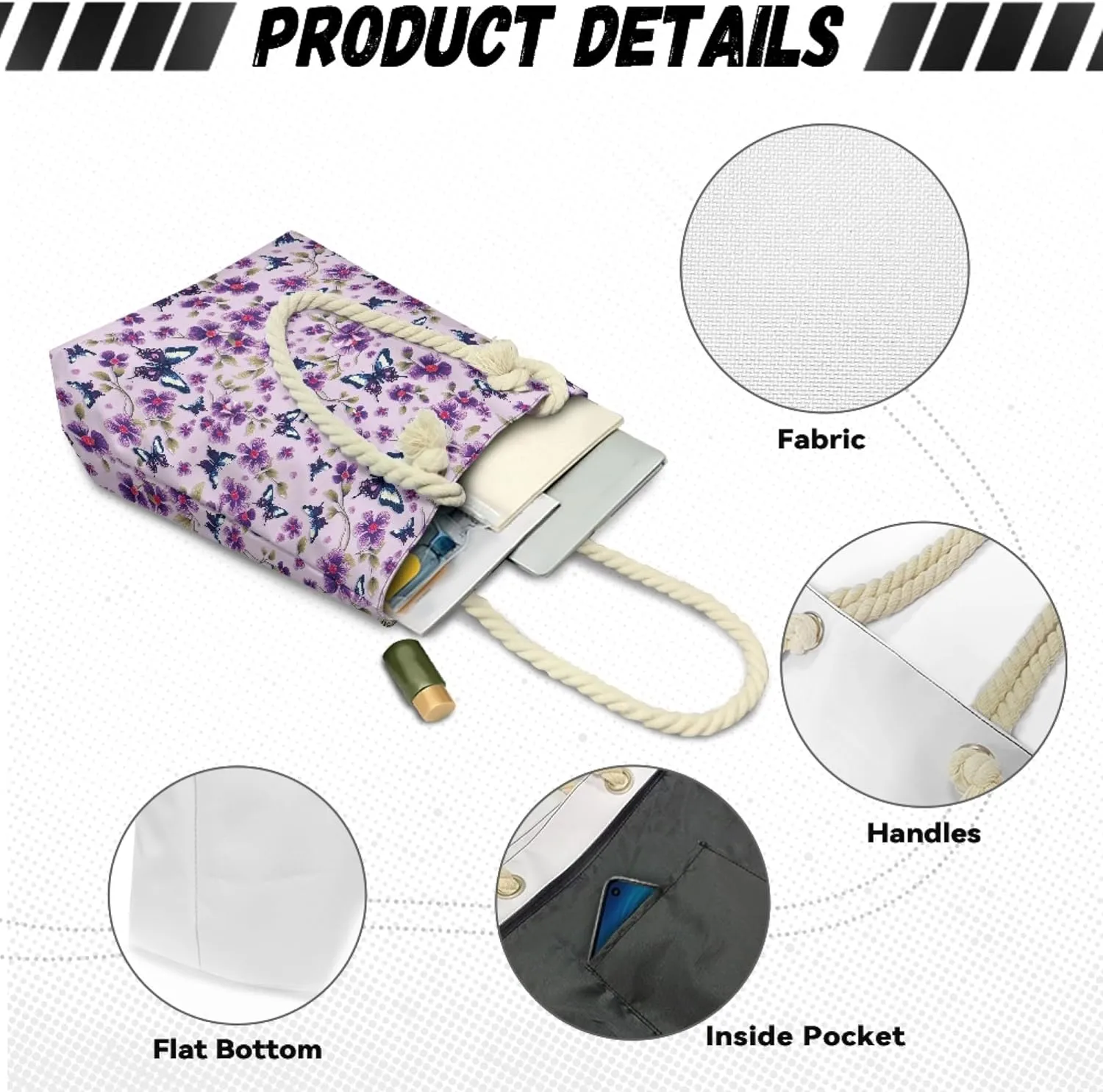 Reusable Grocery Bags Beach Bag for Women Tote Bags with Zipper
