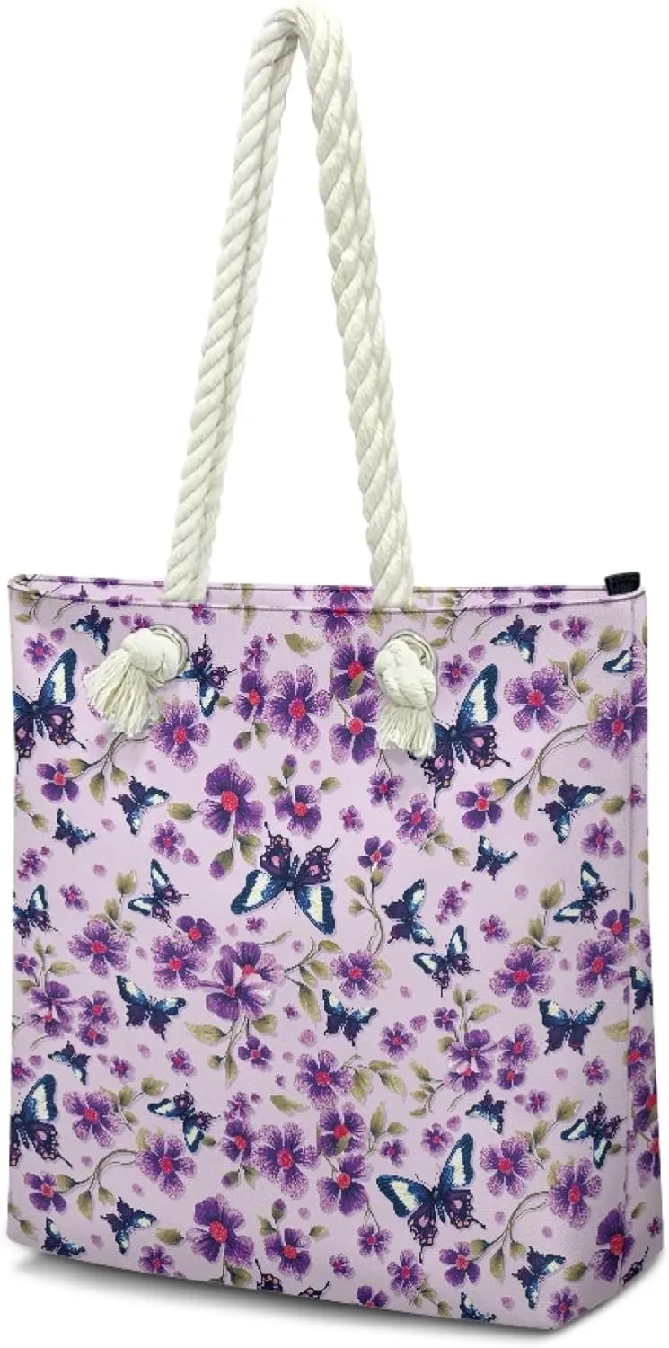 Reusable Grocery Bags Beach Bag for Women Tote Bags with Zipper