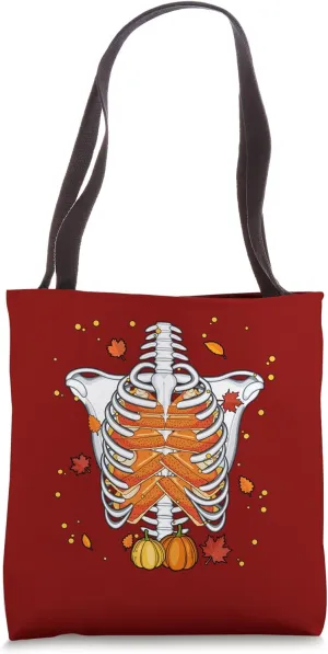 Rib Cage Skeleton Pumpkin Pies Thanksgiving Doctor Nurse Tote Bag
