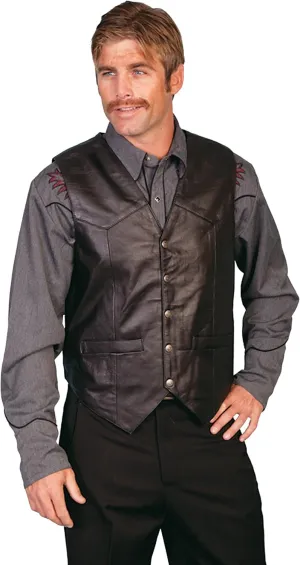 Scully Black Soft Touch Lambskin Western All Leather Vest 507