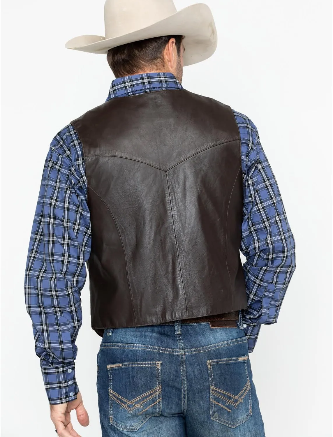 Scully Brown Soft Touch Lambskin Western All Leather Vest 507