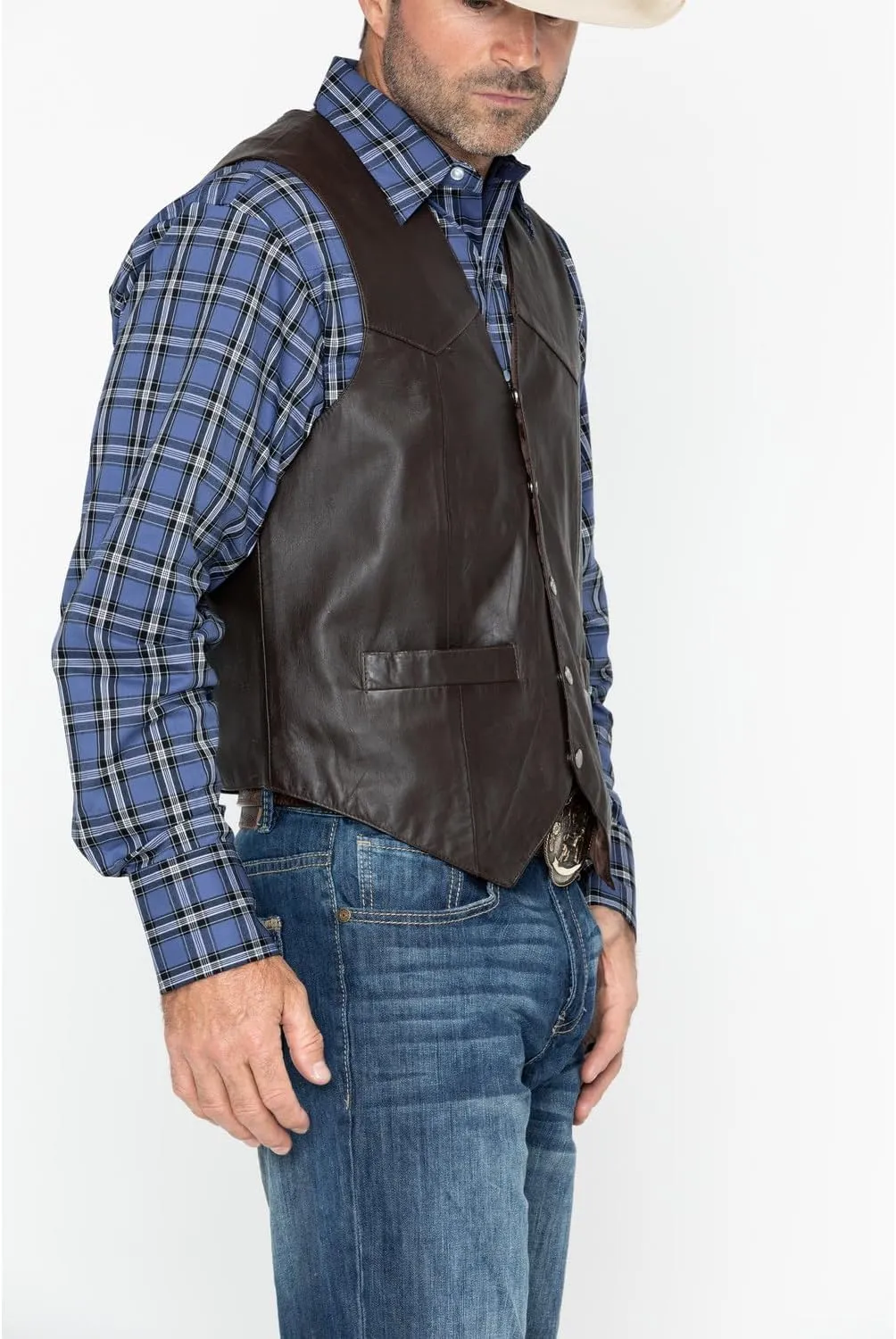 Scully Brown Soft Touch Lambskin Western All Leather Vest 507
