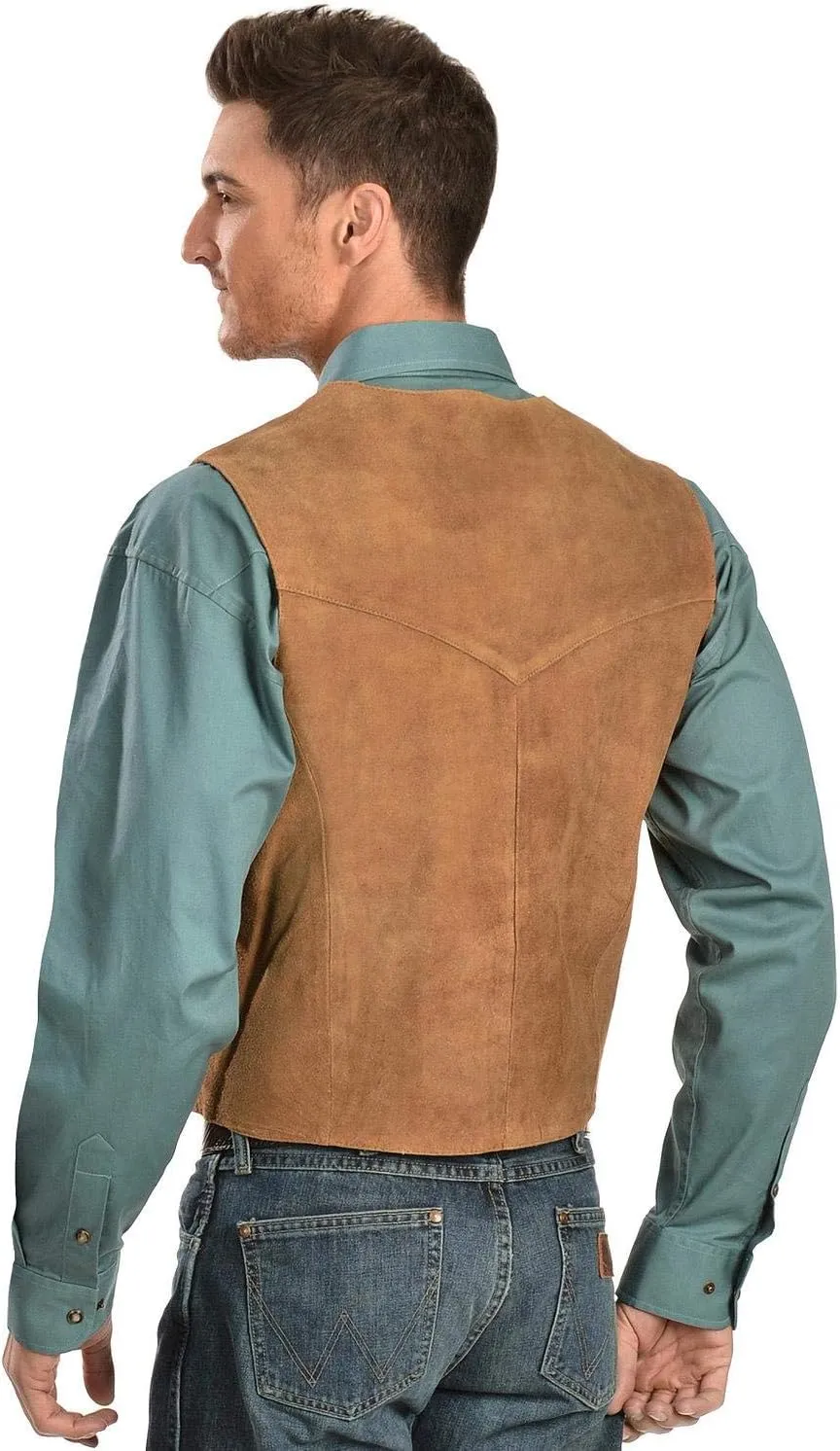 Scully Saddle Tan Soft Touch Lambskin Western All Leather Vest 507