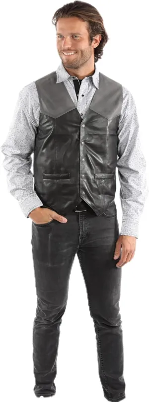 Scully Saddle Tan Soft Touch Lambskin Western All Leather Vest 507