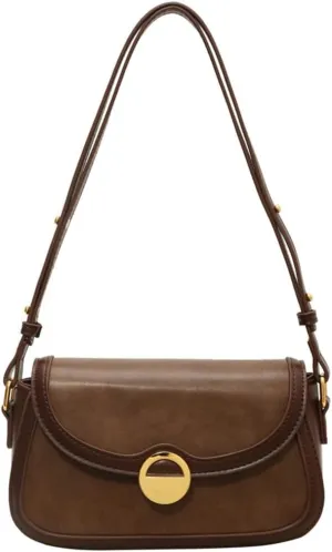 Shoulder Bag for Women Vegan Leather Tote Bag Crossbody Bag Trendy Saddle Purse Handbag Underarm Bag PU Work Shoulder Bag