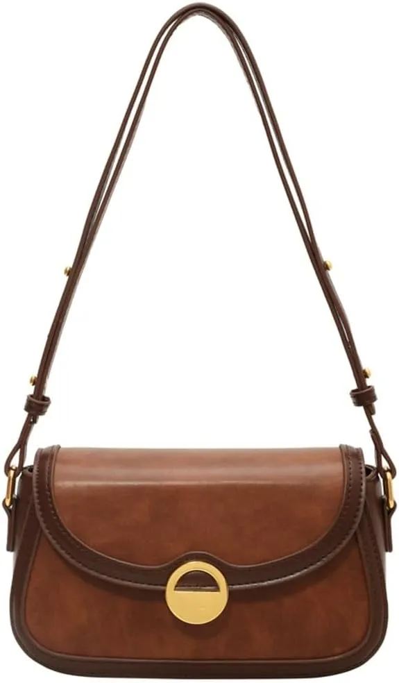 Shoulder Bag for Women Vegan Leather Tote Bag Crossbody Bag Trendy Saddle Purse Handbag Underarm Bag PU Work Shoulder Bag