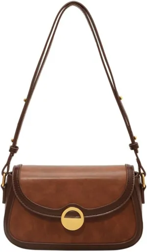 Shoulder Bag for Women Vegan Leather Tote Bag Crossbody Bag Trendy Saddle Purse Handbag Underarm Bag PU Work Shoulder Bag