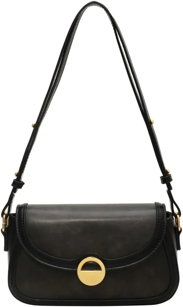 Shoulder Bag for Women Vegan Leather Tote Bag Crossbody Bag Trendy Saddle Purse Handbag Underarm Bag PU Work Shoulder Bag