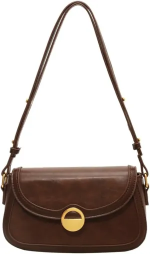 Shoulder Bag for Women Vegan Leather Tote Bag Crossbody Bag Trendy Saddle Purse Handbag Underarm Bag PU Work Shoulder Bag