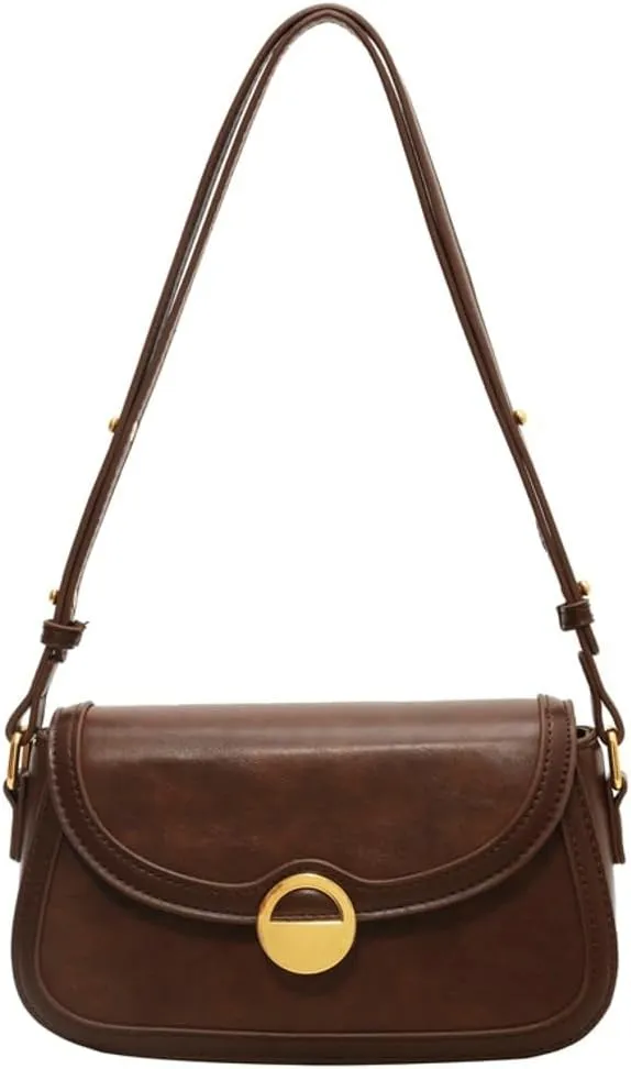 Shoulder Bag for Women Vegan Leather Tote Bag Crossbody Bag Trendy Saddle Purse Handbag Underarm Bag PU Work Shoulder Bag