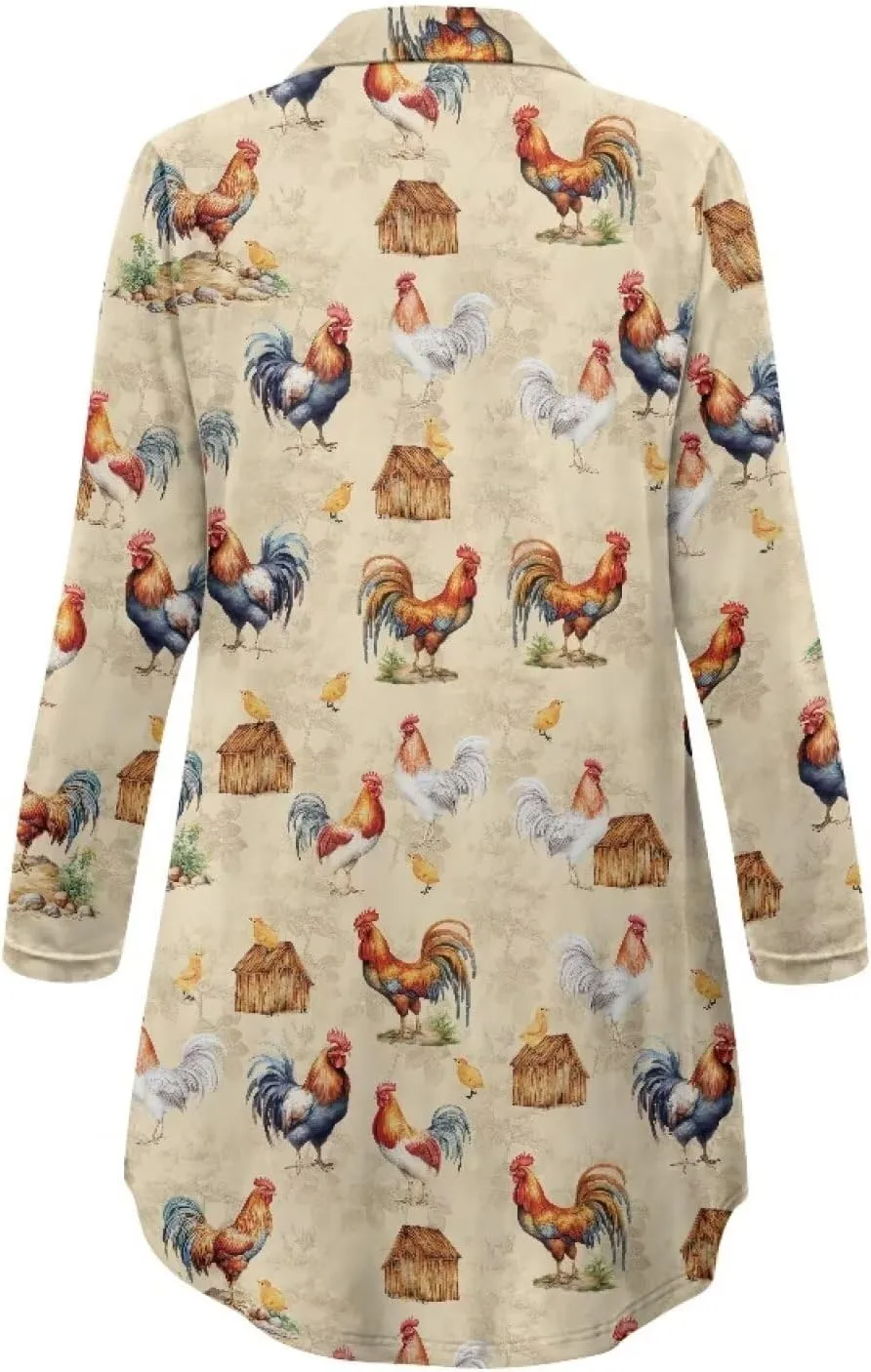 Showudesigns Button Down Sleep Shirts for Women Long Sleeve Nightgowns Plus Size Sleepwear
