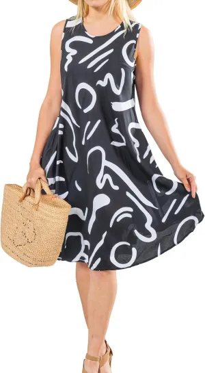 Sleeveless Midi Sundress, Vacation Outfit Floral Midi Dress for Women Floral Print Sundress Beach Cover Ups with Pocket