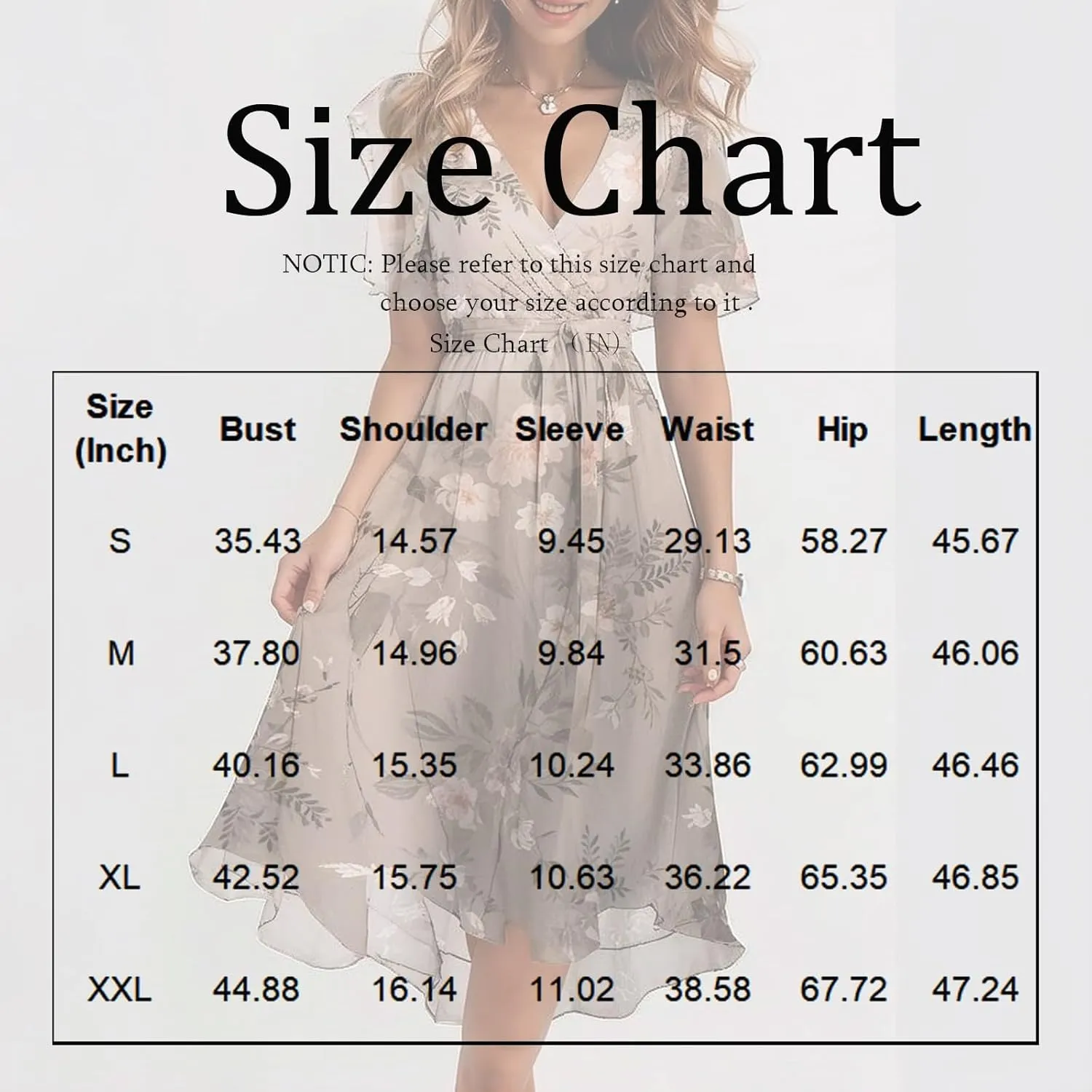 Summer Dresses for Women 2025 V Neck Chiffon Short Sleeve Midi Dress Empire Waist Casual Loose Fit A Line Dress