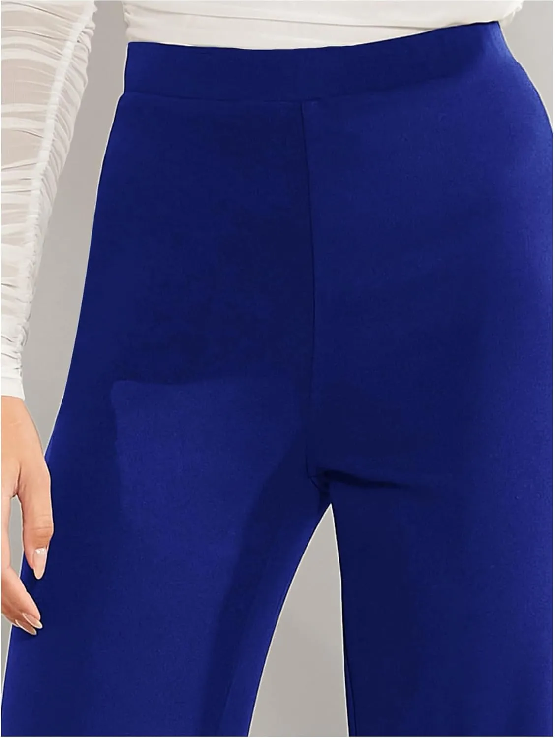 SweatyRocks Women's Casual High Waisted Wide Leg Long Pant Trouser Business Work Pants