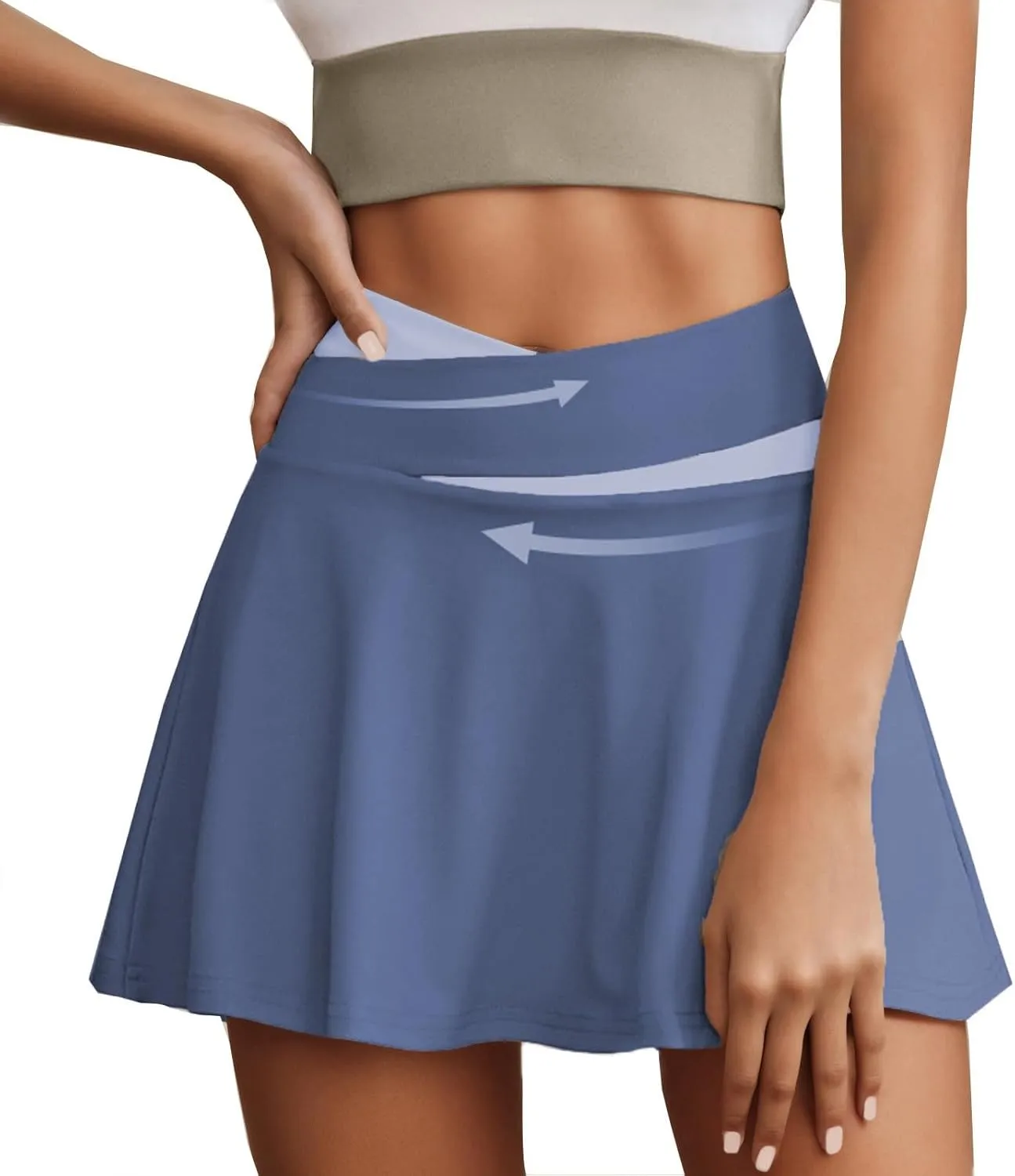 Tennis Skirt for Women Summer High Waist Tiered Golf Mini Skort Built-in Shorts