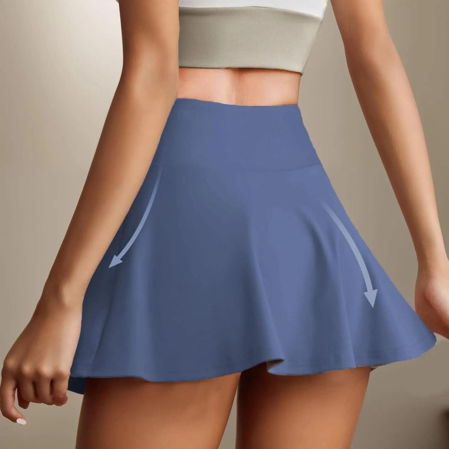 Tennis Skirt for Women Summer High Waist Tiered Golf Mini Skort Built-in Shorts