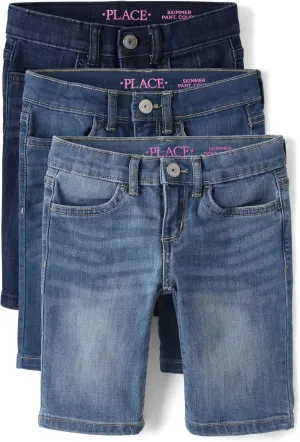 The Children's Place Girls' Denim Skimmer Shorts