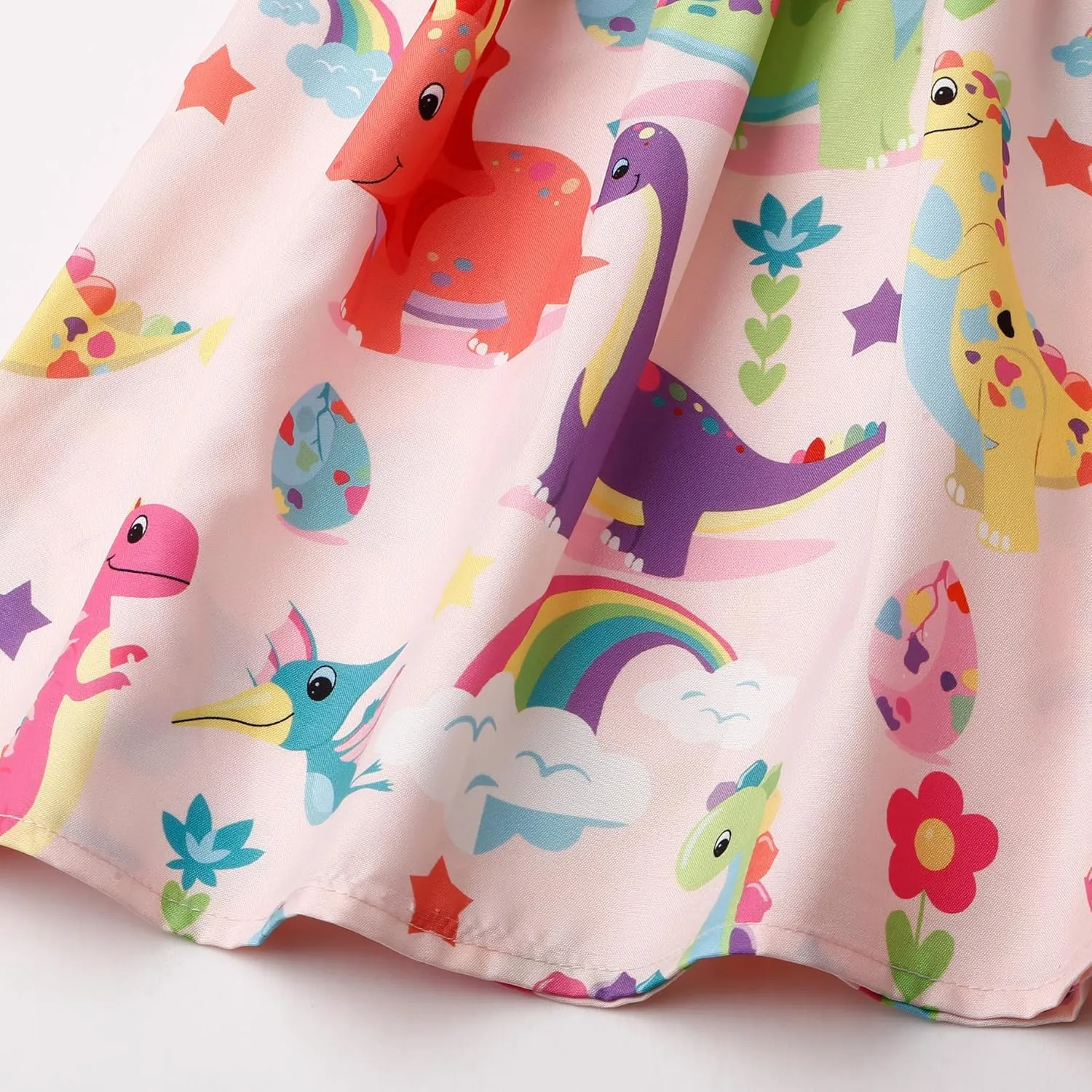 Toddler Little Girls Summer Dresses Floral Ruffle Sleeve A-Line Sundress Smocked Swing Birthday Outfits Dress 2-7 Years