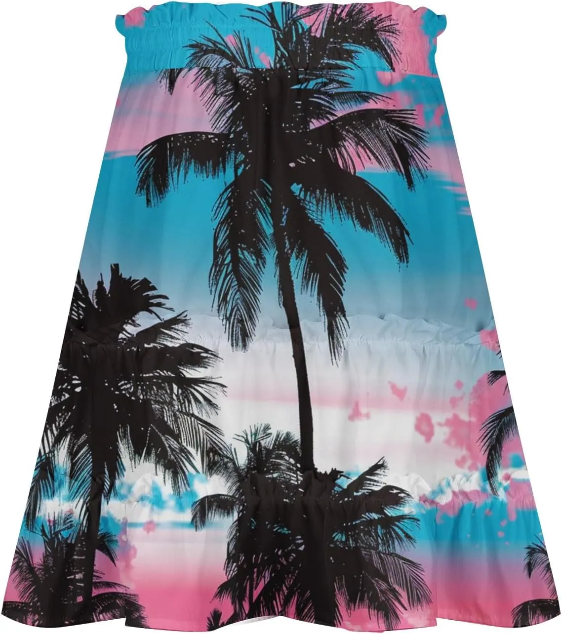 Trendy Irregular Hem Skirts for Women 2024 High Waist Tulle Loose Fit Long Skirt Pleated Printed Mesh Midi Skirts