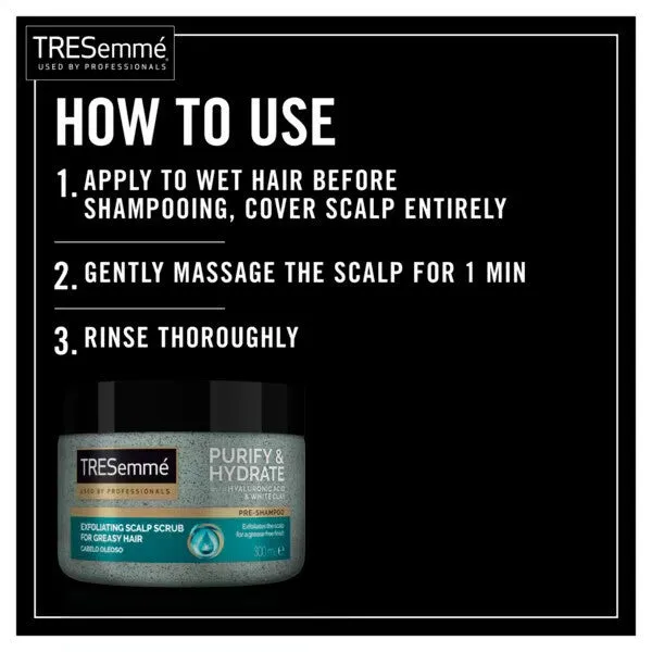 TRESemme Purify & Hydrate Exfoliating Scalp Scrub PreShampoo For Greasy Hair 300ml