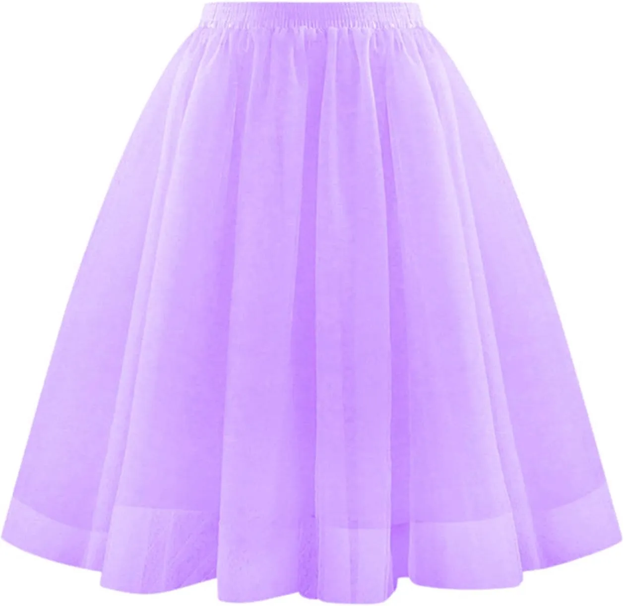 Tulle Skirts for Women Pleated Layered Tutu Skirt Ladies Midi Length High Waist Mesh Flowy A-Line Party Tutu Skirts