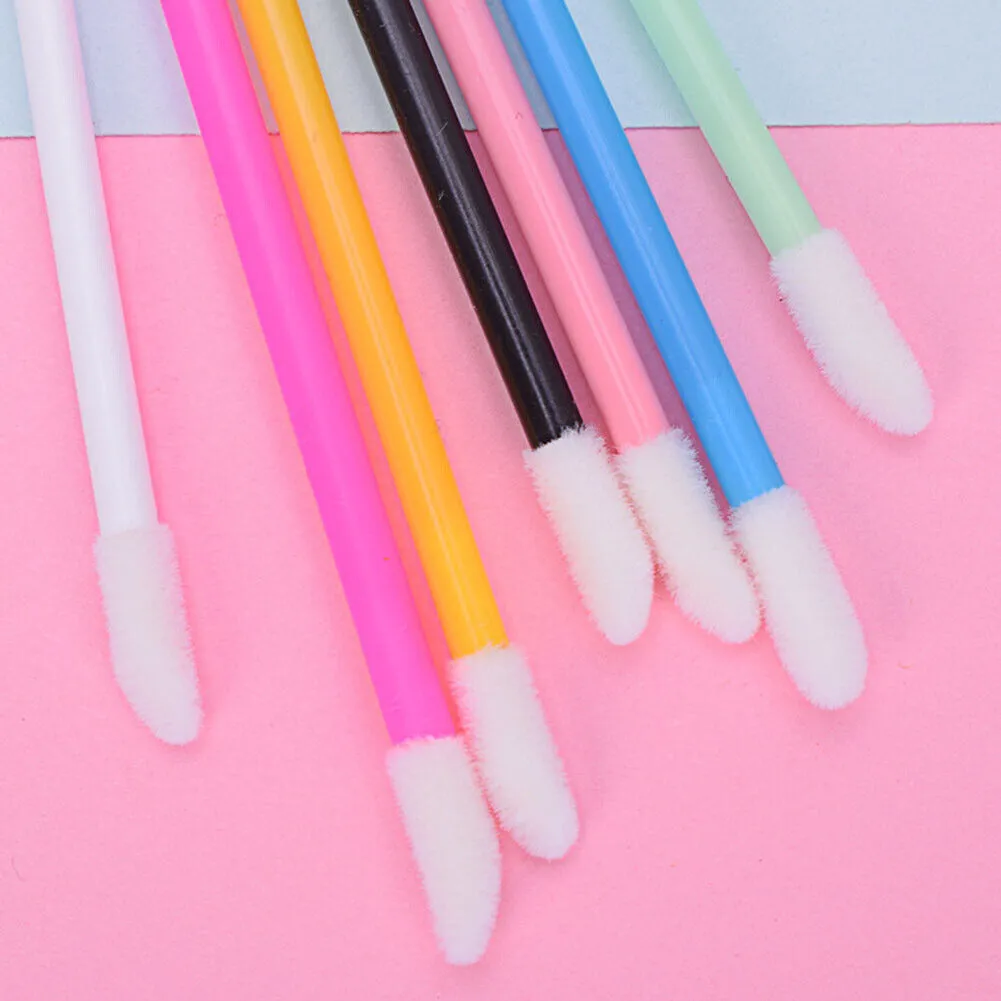 US 100-200 Pack Disposable Lip Brush Gloss Wands Applicator Makeup Cosmetic Tool