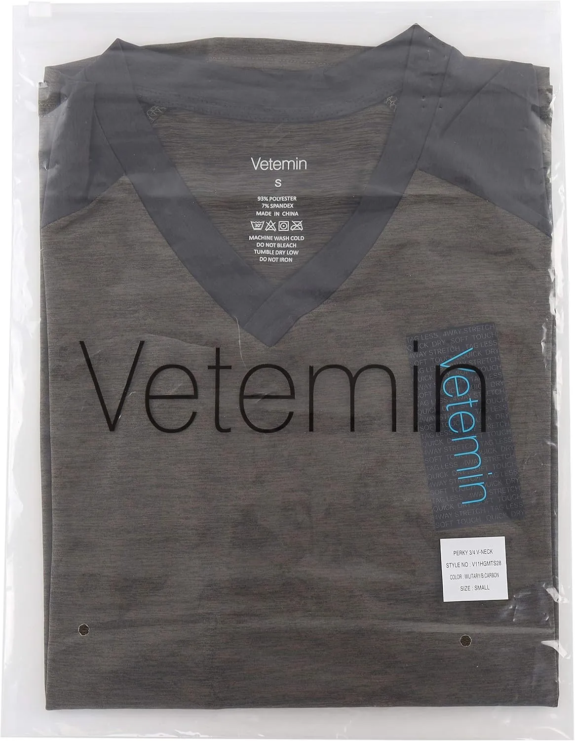 Vetemin Men's Casual Lightweight Quick Dry 3/4 Sleeve V Neck Active Running Baseball T Shirts