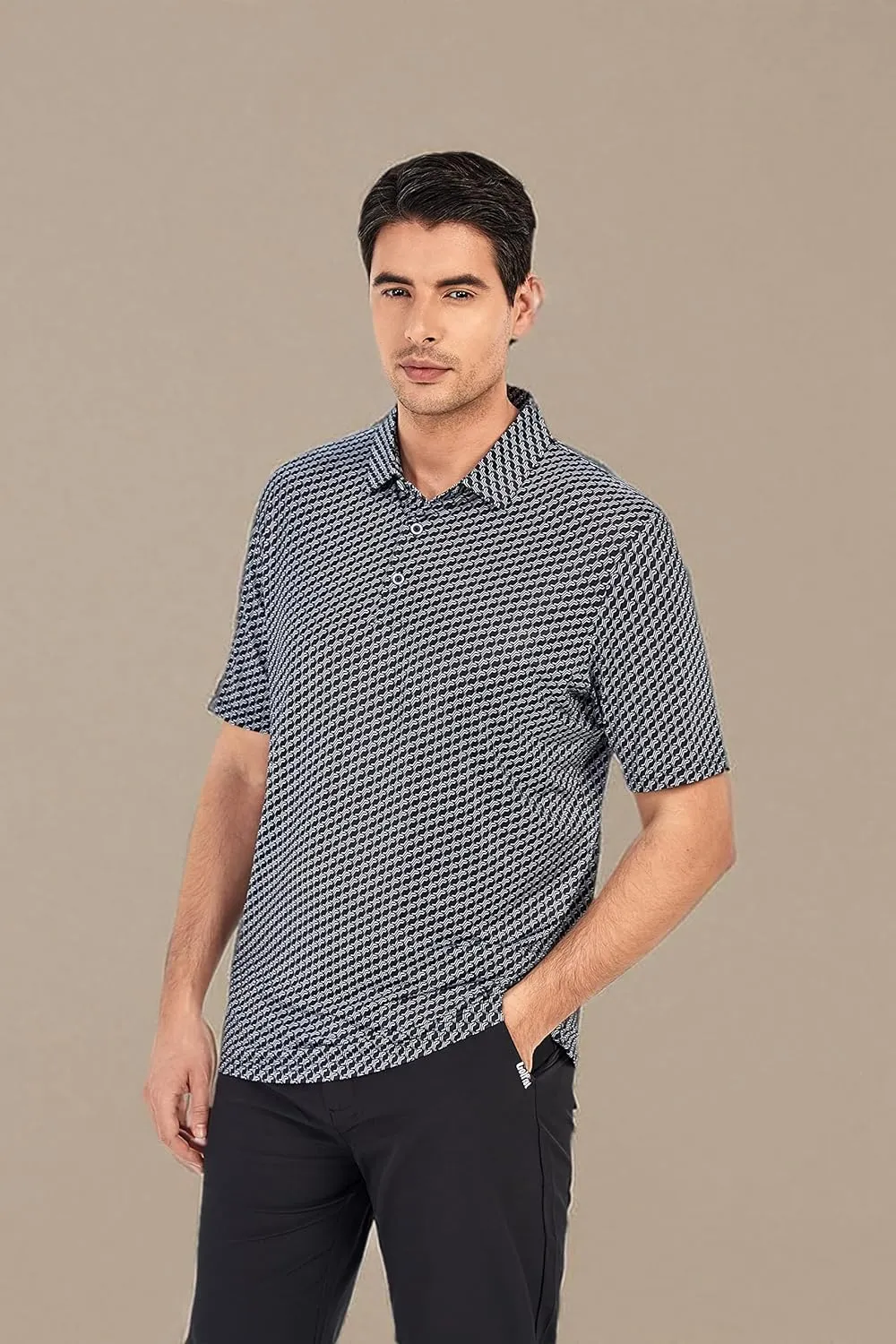 WARHORSEE Golf Polo Shirts for Men Short Sleeve Wrinkle Free 4 Way Stretch Moisture Wicking Performance Collared Tshirts