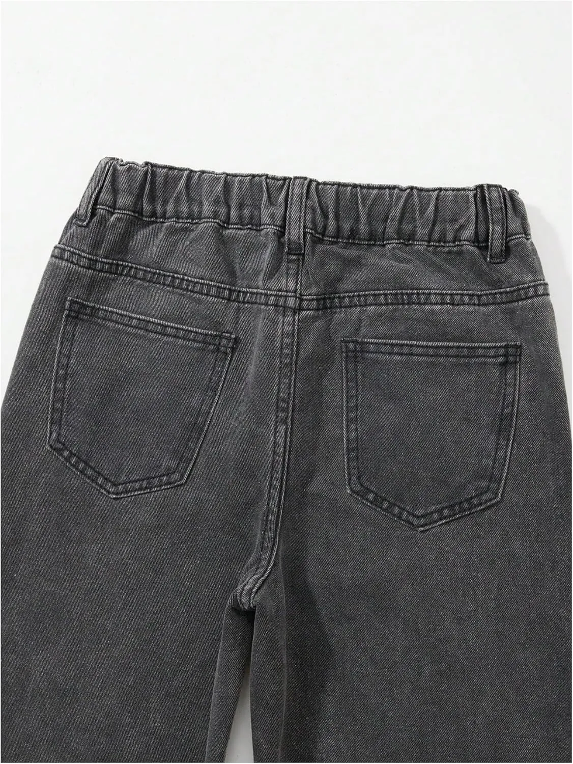 WDIRARA Girl's High Waisted Button Wide Leg Jeans Casual Long Denim Pants with Pocket