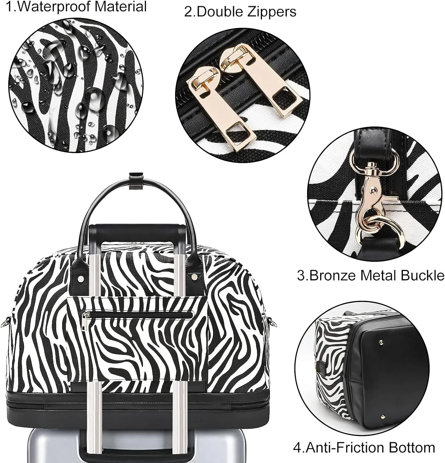Weekender Bag for Women Canvas Overnight Bag Large Travel Tote Bag Carry on Shoulder Duffle Bag With Shoe Compartment,Perfect for Travel/Daily Use/Birthday Gift 