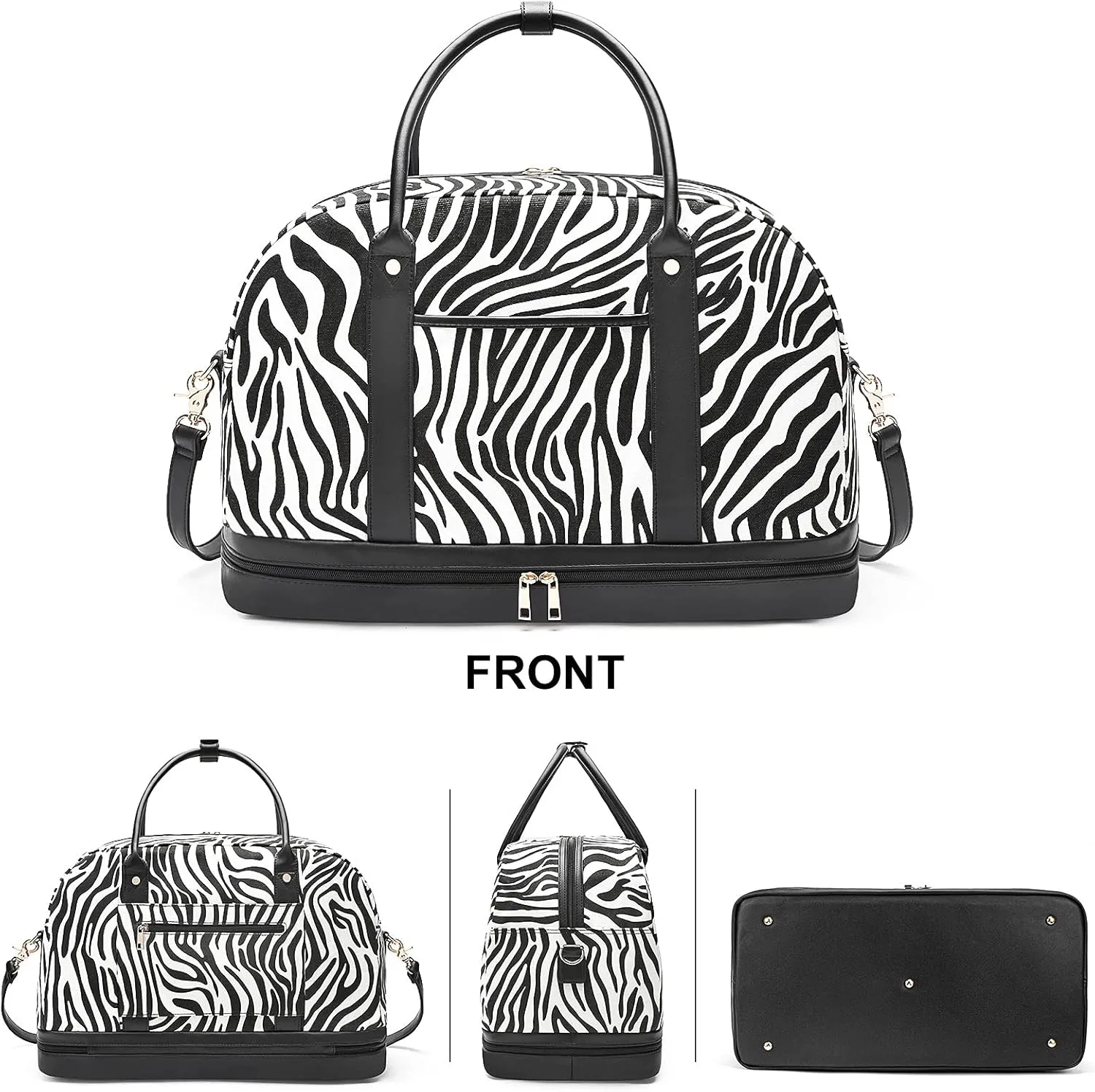 Weekender Bag for Women Canvas Overnight Bag Large Travel Tote Bag Carry on Shoulder Duffle Bag With Shoe Compartment,Perfect for Travel/Daily Use/Birthday Gift 