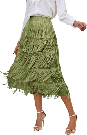 White Flowy Skirt Women Bubble Long Skirt Y2k Flowy Swing a Line Maxi Skirt Cute Ruffle Pleated Midi Skirt Summer