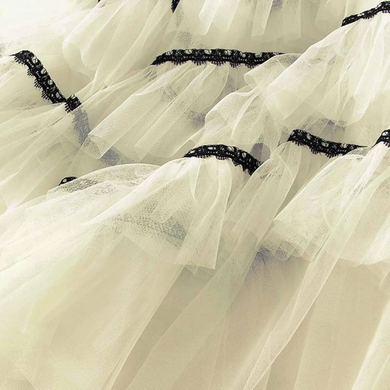 Women Mid Length Skirt Dance Party A Line High Waisted Lace Tulle Tiered Skirt Holiday Party Costume Fall Mini