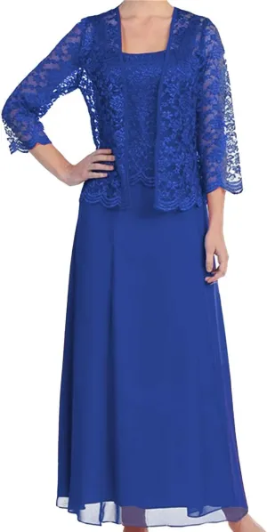 Womens Lace Mother of The Bride Dresses for Wedding Formal Gowns with Jacket