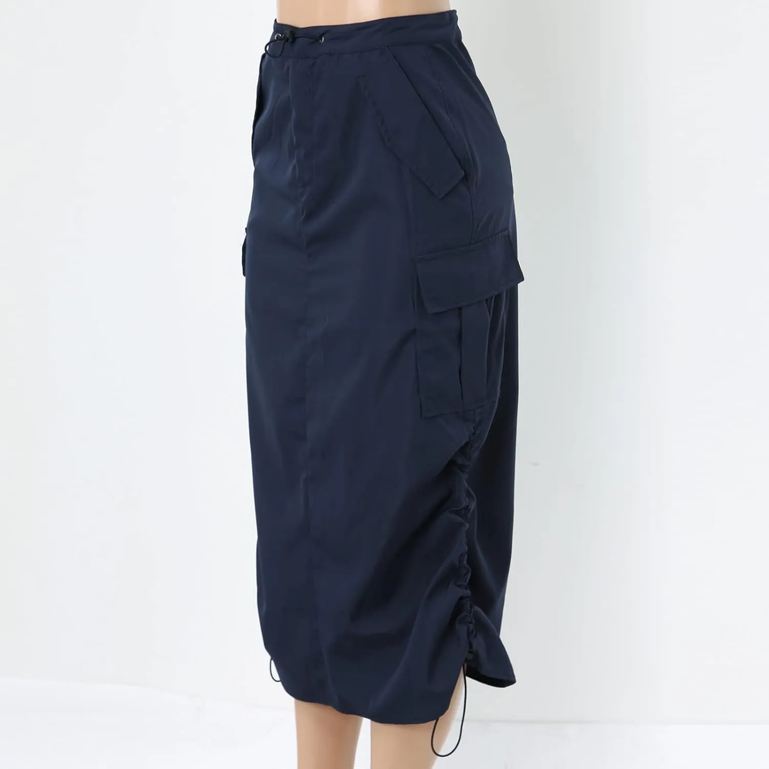 Women's Low Waist Cargo Skirt High Waisted Skirts Jean Skirt with Pockets Beach A Line Dress for Women Half Work