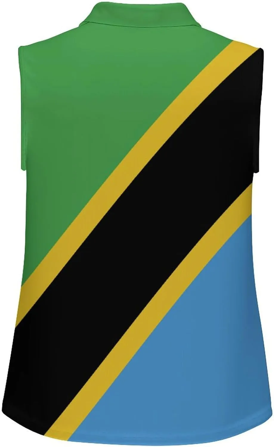 Women's Sleeveless Golf Shirt Quick Dry Jamaica Flag Casual Tank Tops Polo-Shirts for Women with Collar