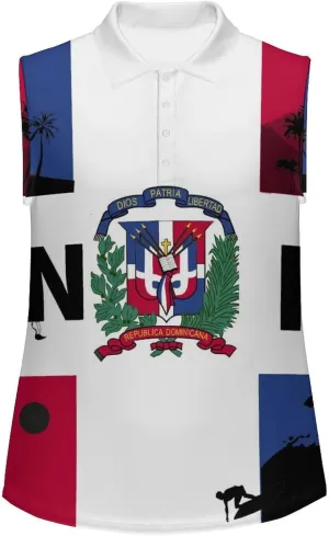 Women's Sleeveless Golf Shirt Quick Dry Jamaica Flag Casual Tank Tops Polo-Shirts for Women with Collar