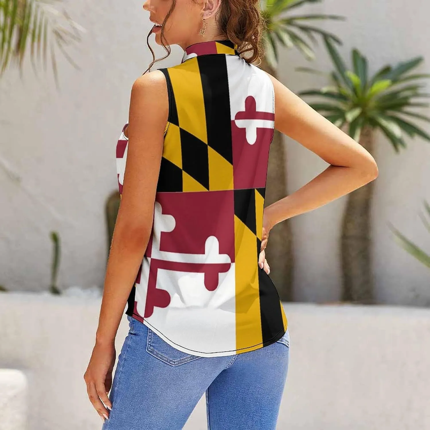 Women's Sleeveless Golf Shirt Quick Dry Nicaragua Flag Casual Tank Tops Polo-Shirts for Women with Collar